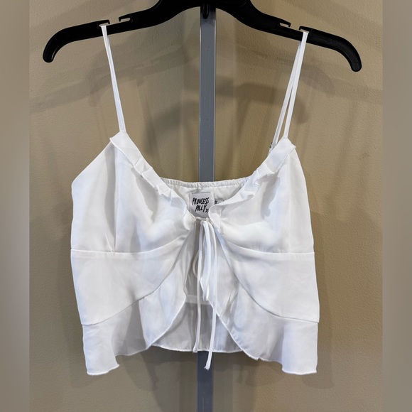 Princess Polly Trevally Ruffle Top in Ivory size 4 Like New - Picture 3 of 5